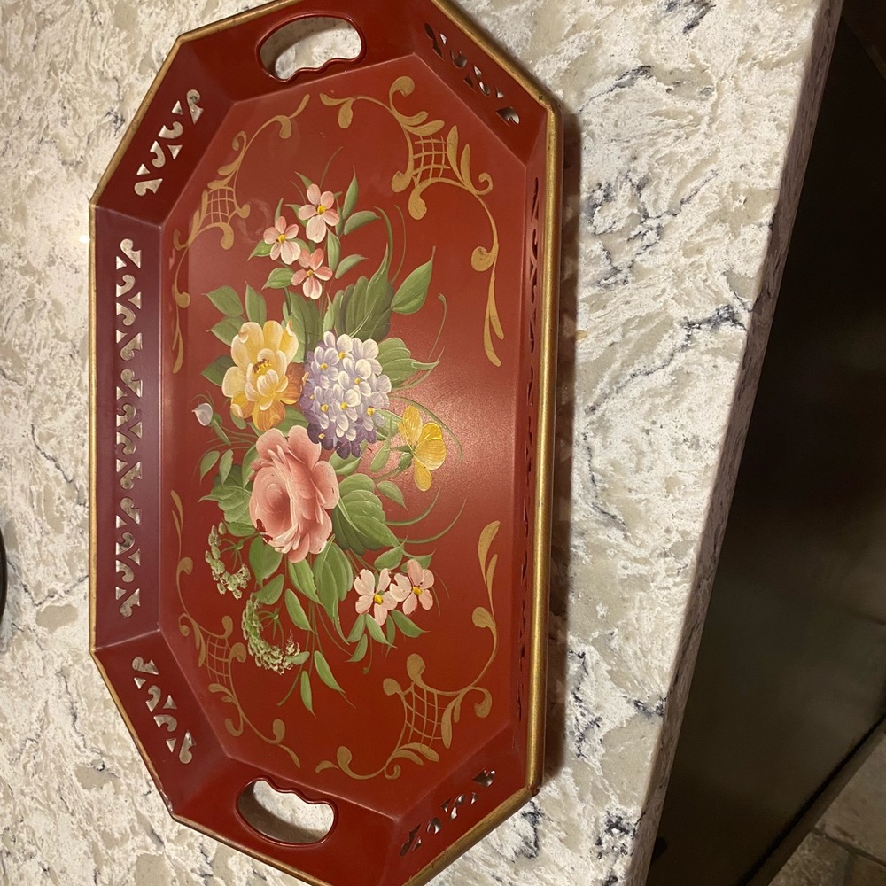 Vintage tray Hand Painted By Pilgrim Art